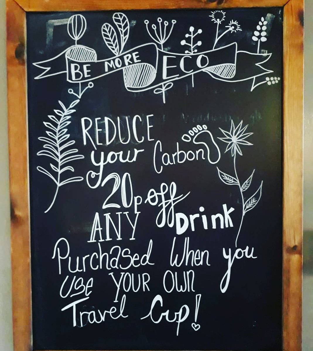 chillicakedeli's tweet photo. 20p off take out drink when you use your own travel cup. Be more ECO 🌱 #recycle #eco #bringyourown #tea #coffee #travelmug #Hartlepool https://t.co/Xp37vlAecm