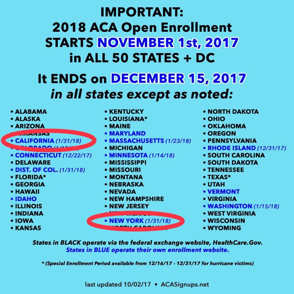 #WednesdayWisdom 

Open Enrollment for the #ACA ENDS TODAY January 31 @ midnight in CA, NY and WA DC.

🔹CA coveredca.com
🔹NY nystateofhealth.ny.gov
🔹DC dchealthlink.com

(Links via @morethanmySLE )

#Healthcare 
#GetCoveredNYC 
#GetCoveredCA
#GetCoveredDC