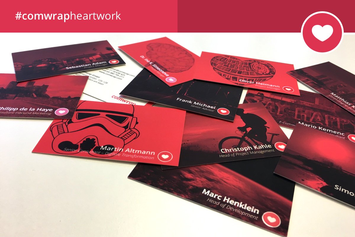 comwrap's tweet photo. #comwrapheartwork
Neue Visitenkarten für das Team - und zwar mit ganz persönlicher Note. Danke an unsere liebe Kreation. Daumen hoch 👍 https://t.co/glWGCPmBFq