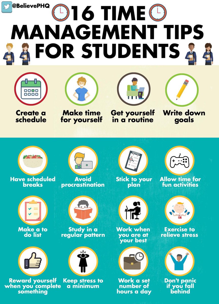 FerrumVB's tweet photo. 16 great time management tips for students by @BelievePHQ 

Let’s put these to use! https://t.co/jl4mw8zvYI