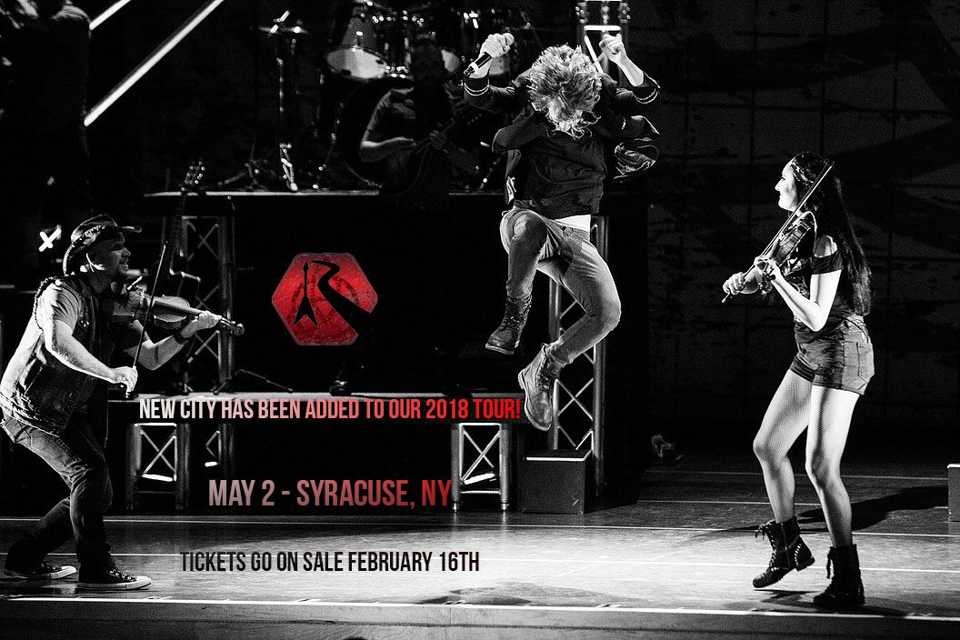 JUST ANNOUNCED! New city has been added to our 2018 Tour. Syracuse, NY are you ready? Tickets go on sale on Friday, February 16th. Rock On! #RR2DTour2018 #IrishDance #rocknroll #RR2D
