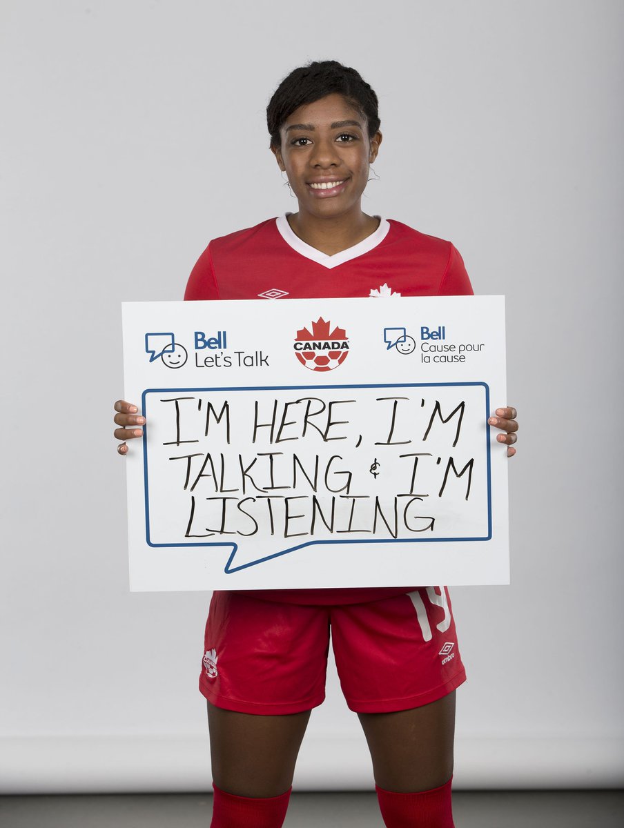 CanadaSoccerEN's tweet photo. Join Canada Soccer in breaking last year's #BellLetsTalk Day record for 
tweets on Jan 31! Small action= BIG IMPACT! https://t.co/4fdy9HtKoi