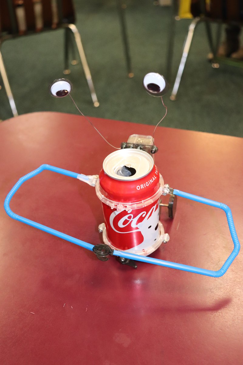 SFSPhoenix's tweet photo. Experiments are happening at home! Look at this cute little robot made by one of the SFS students. He will be retested and perfected in the home lab. #SFSScience https://t.co/677KatGr5K