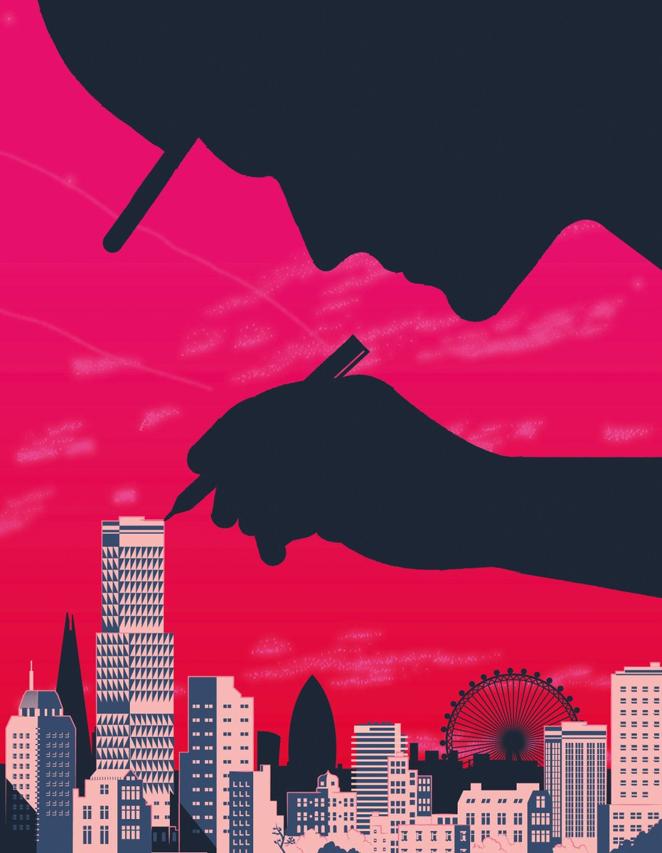 Visionar_Agency's tweet photo. Latest #illustration made by @ElsaJenna for the February issue of @onofficemag about the new tall buildings policy in London https://t.co/MYZFp6QqJ9