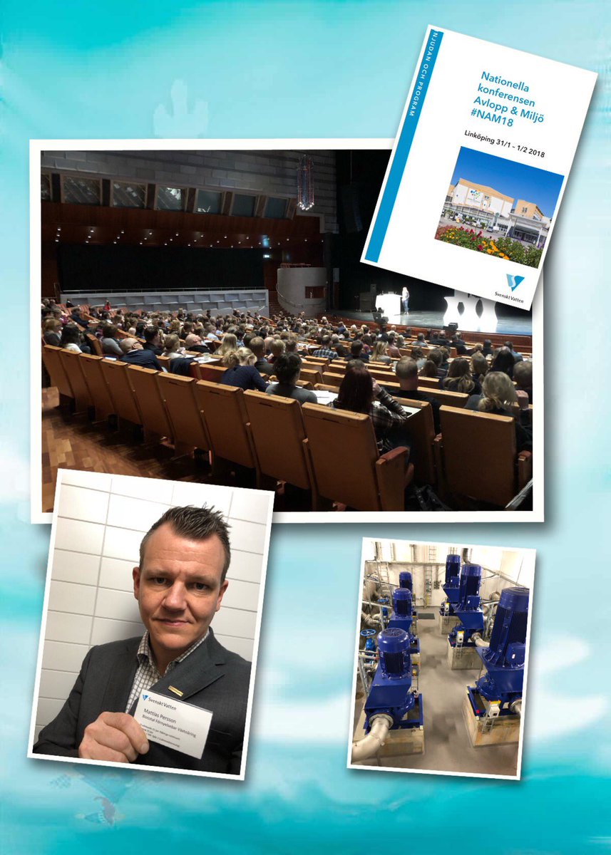 storbesse's tweet photo. Lärorika dagar med det senaste inom läkemedelsrening och reningsverk på Nationella konferensen Avlopp &amp; Miljö #NAM18 #avlopp #slam #renarekretslopp https://t.co/dqCBiOmY3A