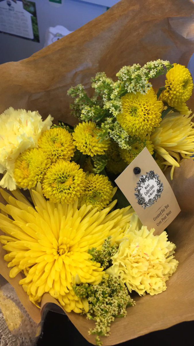 Beautiful flowers from my even more beautiful co-worker Lindsay, in celebration of my #weddingweek #lovemyTDfamily #2daysleft