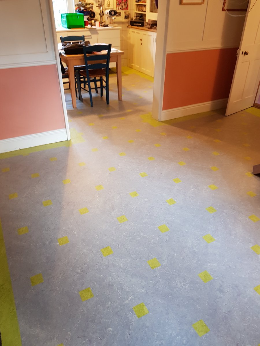 custom cut tiles #keysquares in <a href="/ForboFlooringUK/">Forbo Flooring UK</a> <a href="/marmoleum/">Individual</a> kitchen and diner in #Chiswick , thanks <a href="/jdebruynltd/">J De Bruyn Flooring</a>