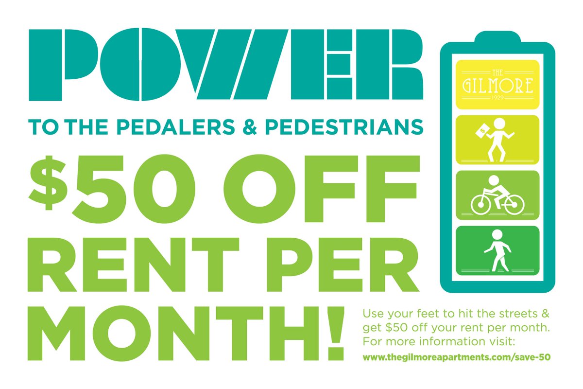 If you haven’t heard, we’re making a special offer to Gilmore residents who choose to travel by foot, bike, rideshare - or anything that doesn’t require a parking space. You’ll save $50 on rent per month, plus you’ll be healthier too. #MeetYourMemphis buff.ly/2ljEMPc