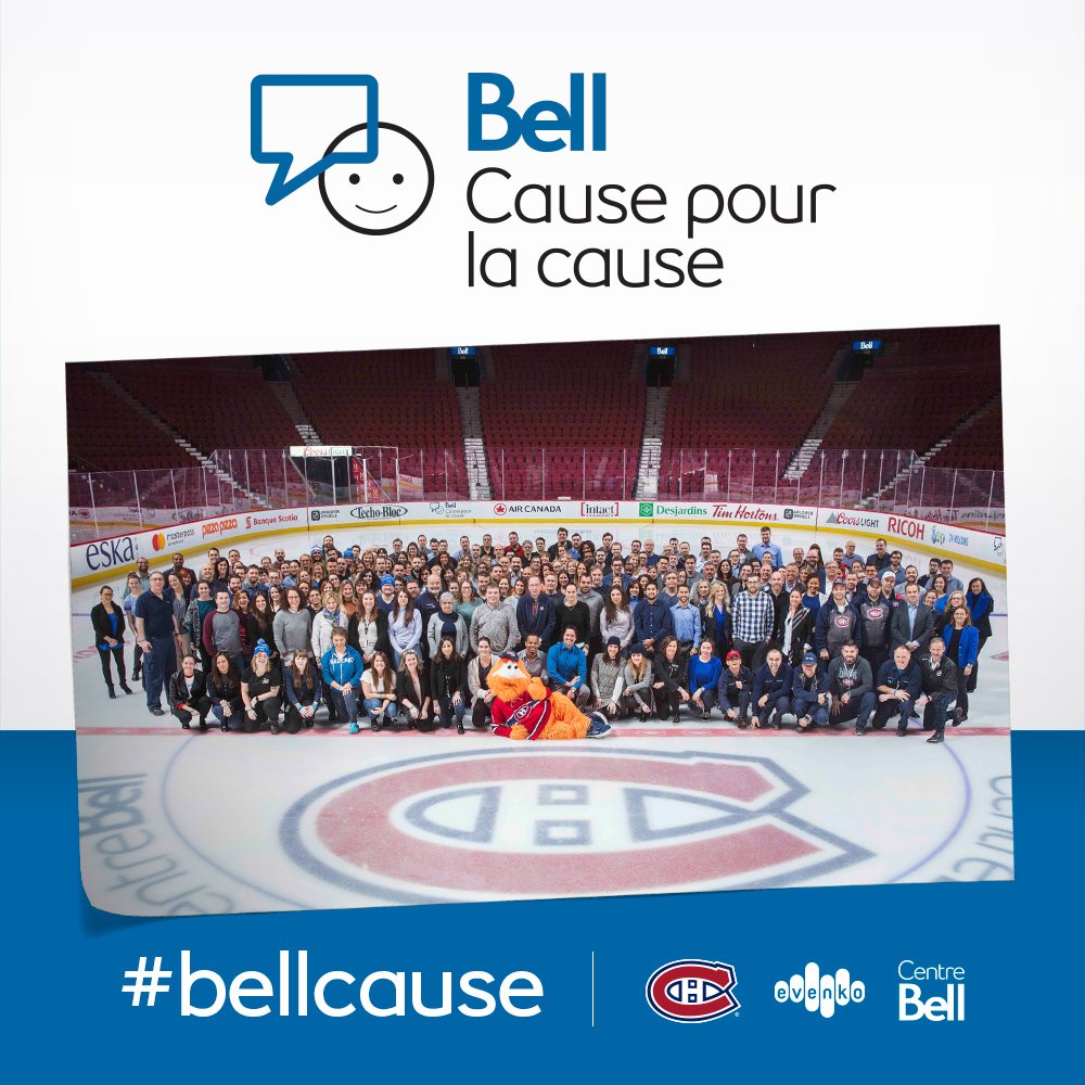 CanadiensMTL's tweet image. La grande famille des Canadiens cause pour la cause! Joignez-vous à nous et faites vous aussi une différence! #BellCause #BellLetsTalk @Bell_Cause