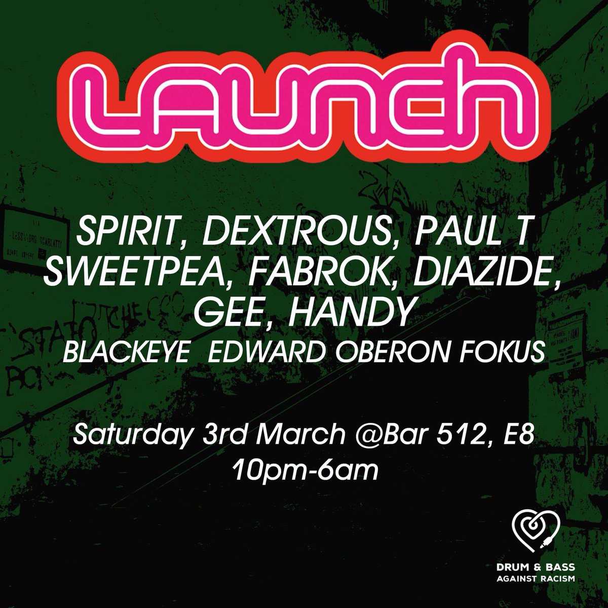 Launchdnblondon's tweet photo. Our first night of 2018 we are bringing the fire 🔥@duncanspirit @paultdnb @Djhandydnb @DyaZide_28Beats @SweetpeaDnB @blackeyelab @mcfokus @arlenfiggis @WE_ARE_SHACK #dnb #Jungle #itsalondonthing https://t.co/4OuekIxQ2g