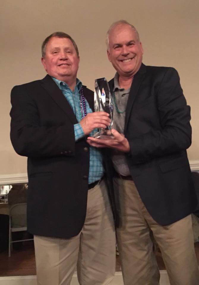 Excited to present the <a href="/DukeEnergy/">Duke Energy</a> Citizenship and Service award to Joe Henderson at the <a href="/GreaterYork1/">The Greater York Cha</a> Chamber annual meeting. Not so excited about showing my age by needing supplemental lighting to read my speech!