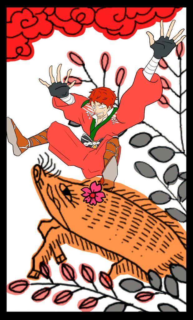 ななつの イケ戦花札 イケメン戦国 燈華さんの素敵企画に参加させてもらいました 顕如さんで雨 カス 幸村で萩 タネ 花札の中で雨のカス札の柄が大大大好きで雨のカス札は 鬼 という意味があって顕如さんで描けて大大大満足です ㅅ 幸村