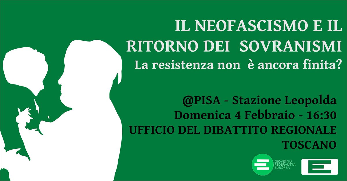 MfeGfePisa's tweet photo. Domenica 4 Febbraio alla Stazione Leopolda di Pisa, ore 16:30, si terrà  l'Ufficio Dibattito della GFE Toscana sul ritorno dei fascismi.
Non mancate!
@mfegfeprato @GFE_FIRENZE @GFE_JefItaly @ces_ue
#antifascist
#OraESempreResistenza

Evento FB: https://t.co/ACN7a2AqXO https://t.co/5cUvbWD7hz