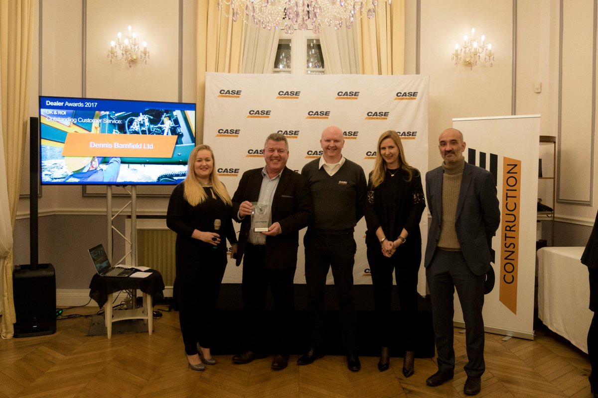 DBarnfieldLTD's tweet photo. Area Sales Manager Kev Johnson collecting our @CaseCE_EU award for 'Outstanding Customer Service' at the recent Dealer Meeting! #CaseConstruction #DennisBarnfieldLtd https://t.co/jzmxRG3GGx