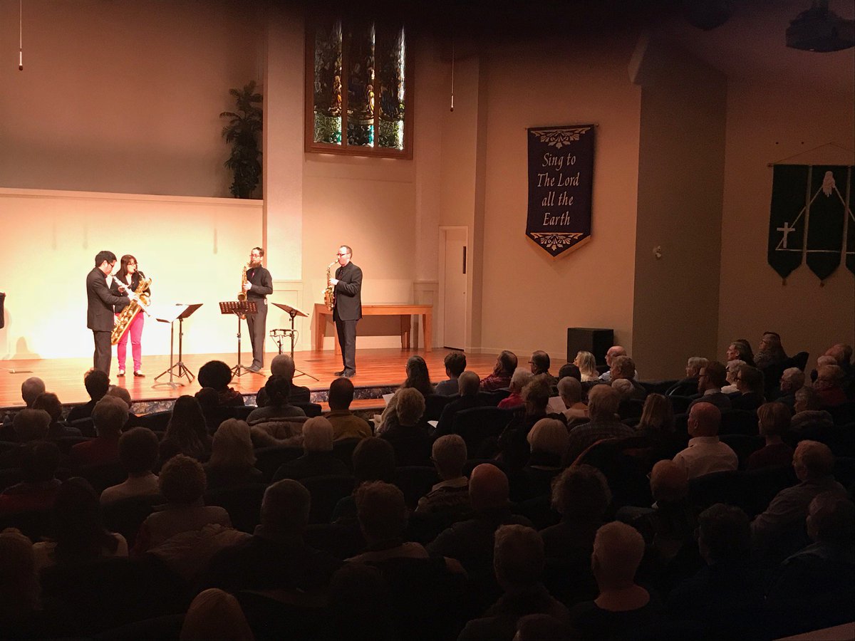 ProteusQuartet's tweet photo. Great first leg of our @PrairieDebut Tour ! Feb. 5th in Calgary marks the  start of leg #2! @hrgiftofmusic @BurmanUniv #quartettour #prairies #giftofmusic #proteustour  #prairiedebut #tour #touringquartet #saxophone #burmanuniv #sundayat4 #chambermusic https://t.co/h4byMA6rRD