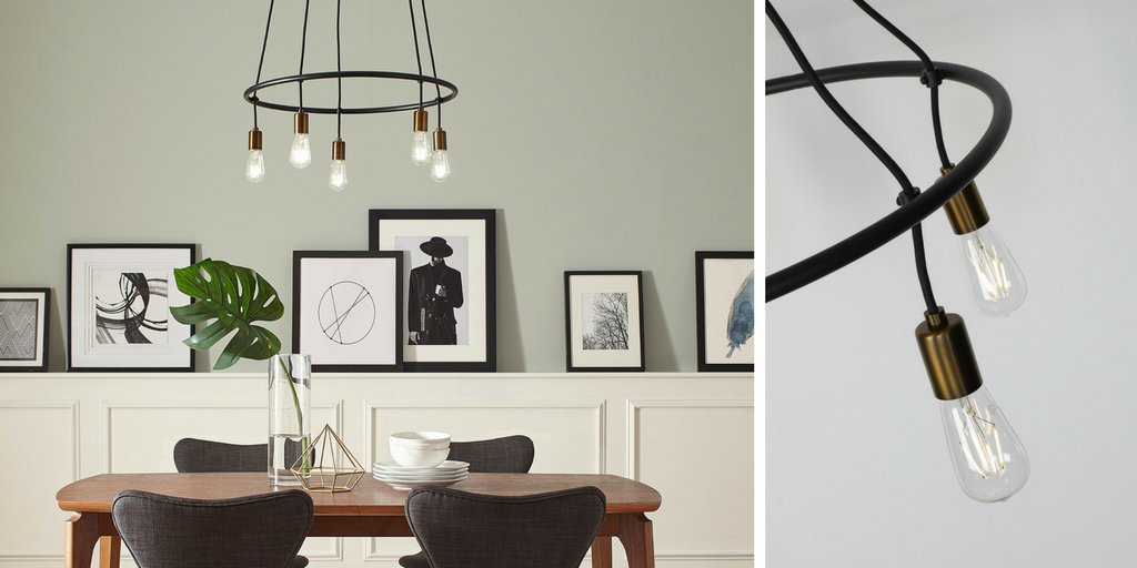 Trending Now: City Farmhouse. This new Tae #chandelier is #industrial, #modern and #artistic all at once with its exposed hanging bulbs and unadorned frame.