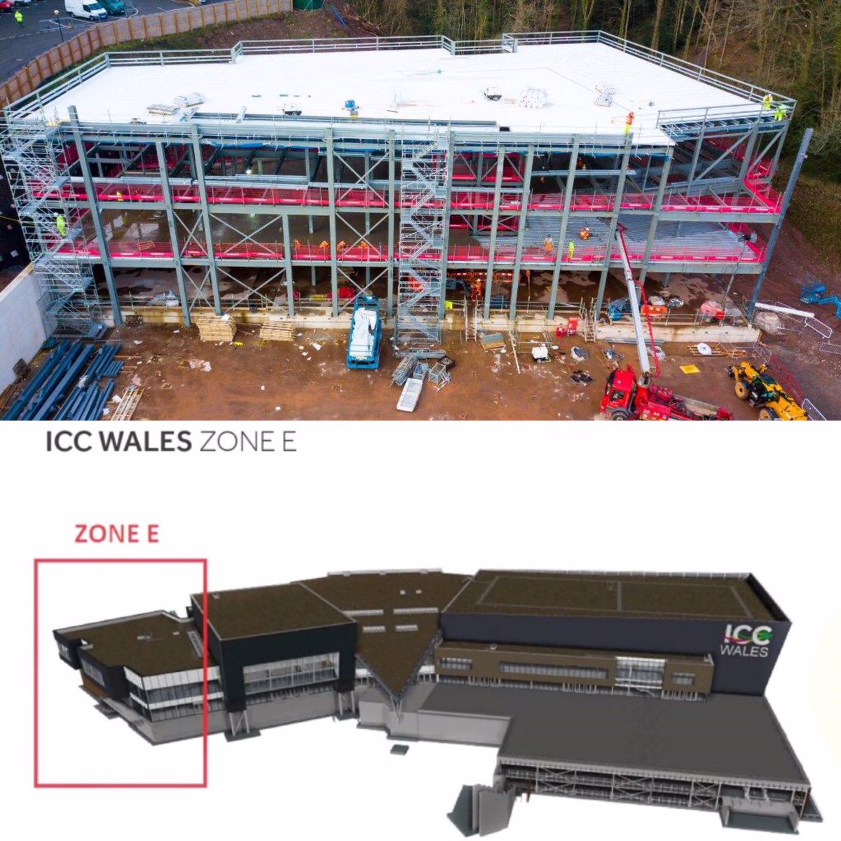 ICCWales's tweet photo. Amazing to think that most of the visible progress on the build so far is just Zone E in the grand scheme of things! #buildingbrilliance https://t.co/XREK0LqNw2