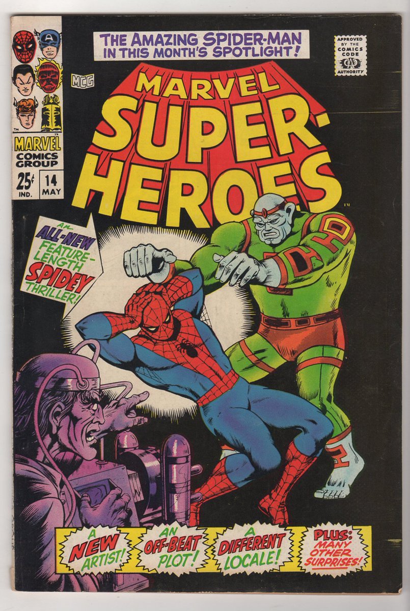HypnoTronic's tweet photo. Marvel Super-Heroes #14 from marvel, 1968 FN/VF (7.0)
OUR bargain price: ONLY $18.00 bucks!
#hypnotronic #statenIsland #comics1968 #marvelcomics #Spidey #HumanTorch! #RossAndru #spiderMan #SubMariner #marrvelSuperHeroes https://t.co/Tdzj6fe8MD