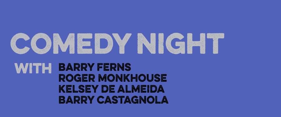 The_Churchill's tweet photo. It will be a laugh a minute with #BarryFerns #RogerMonkhouse @kelseystandup & @BarryCastagnola at our Comedy Night on Saturday. RT if you've got tickets. https://t.co/BOFNGG6mxk https://t.co/k1Sd55UA1l