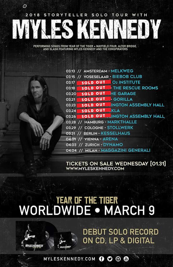 Schon ein Ticket gekauft? Nicht verpassen, <a href="/MylesKennedy/">Myles Kennedy</a>, <a href="/alterbridge/">Alter Bridge</a> Frontmann live mit seinem lang erwarteten Solo-Album!
