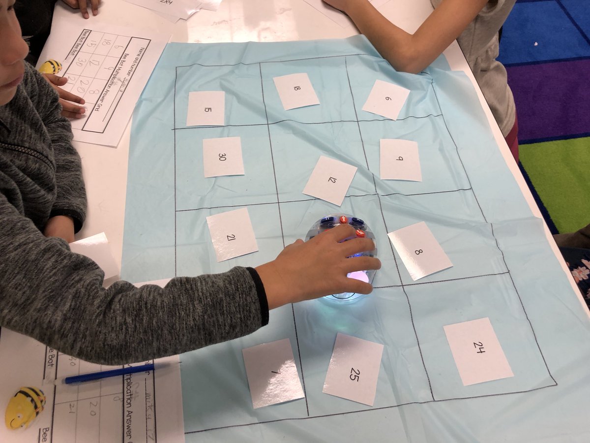 moorelgm's tweet photo. Using bee bots to solve multiplication problems and coding @wootenmd_wooten @cvanscoyoc #donald_ES #LISDthrive https://t.co/R7tT13CqpC