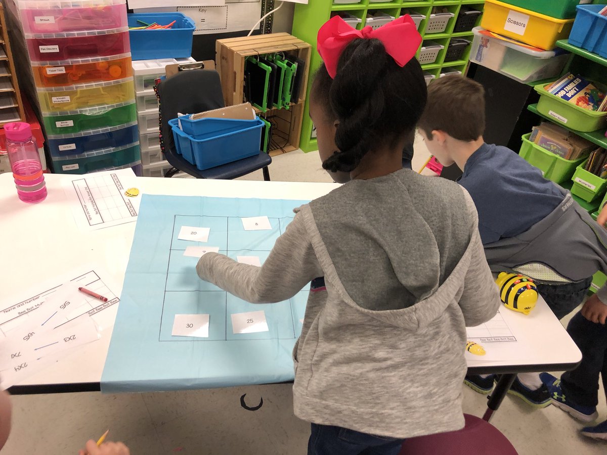 moorelgm's tweet photo. Using bee bots to solve multiplication problems and coding @wootenmd_wooten @cvanscoyoc #donald_ES #LISDthrive https://t.co/R7tT13CqpC