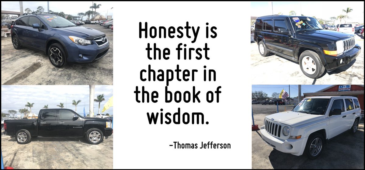 DS_Auto_Sales's tweet photo. View out inventory online @ https://t.co/E4neN9hxxK
#WednesdayWisdom #ThomasJefferson #Quotes #Honesty https://t.co/SrChLWBthL