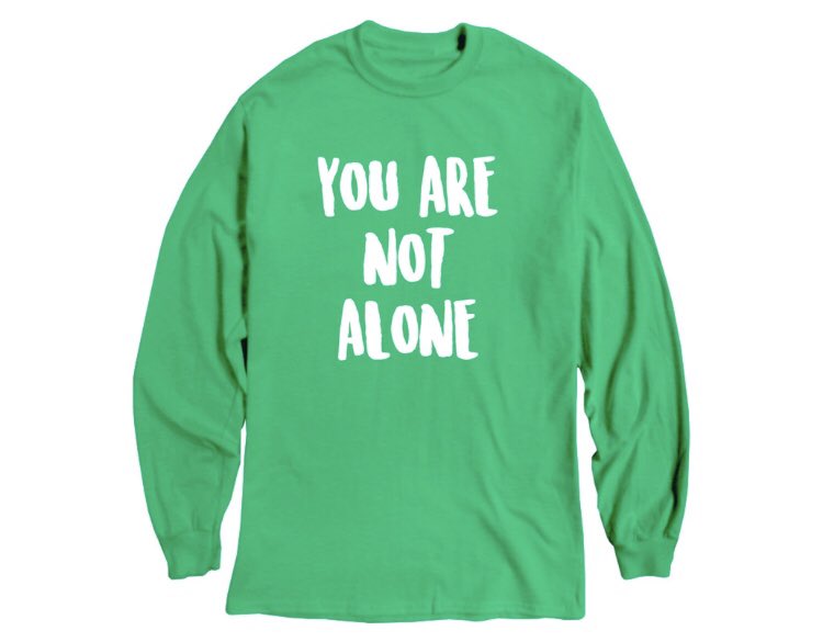 ProjectBuddy's tweet photo. In honor of #BellLetsTalk , we are giving away one of our You Are Not Alone shirts! RT this to enter. https://t.co/06t86gq8V0