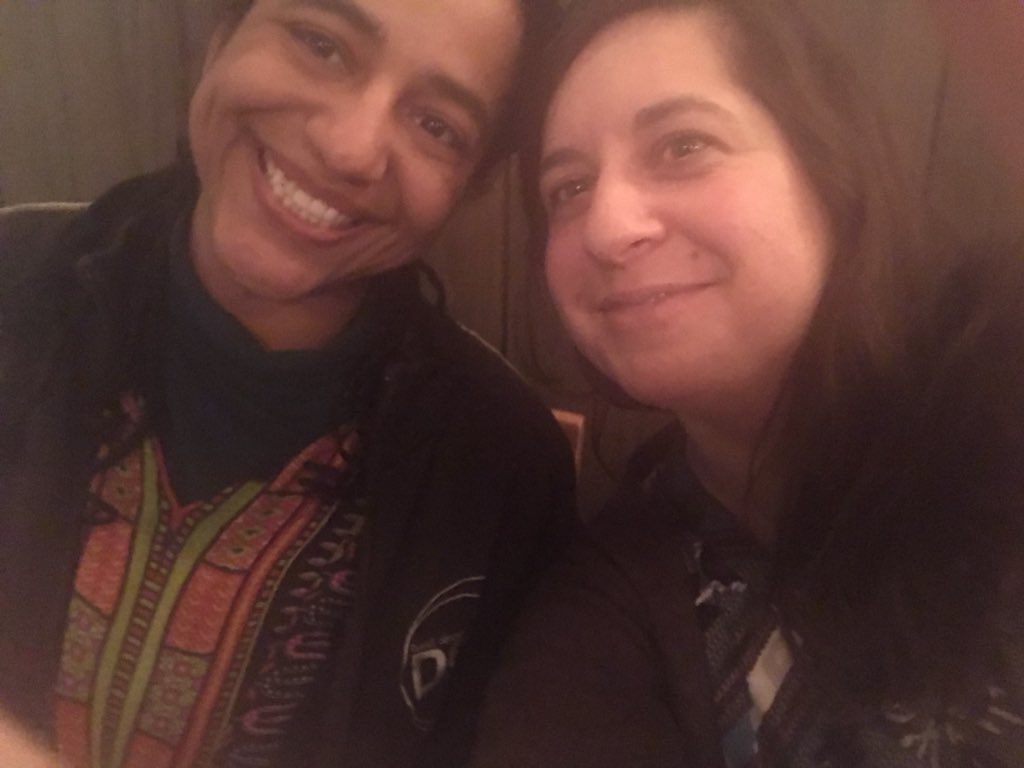SherrineAz's tweet photo. #NETdate with @claudiaalick and @AHostofPeople talking shop over Armenian food! https://t.co/l4tZFnM4FB