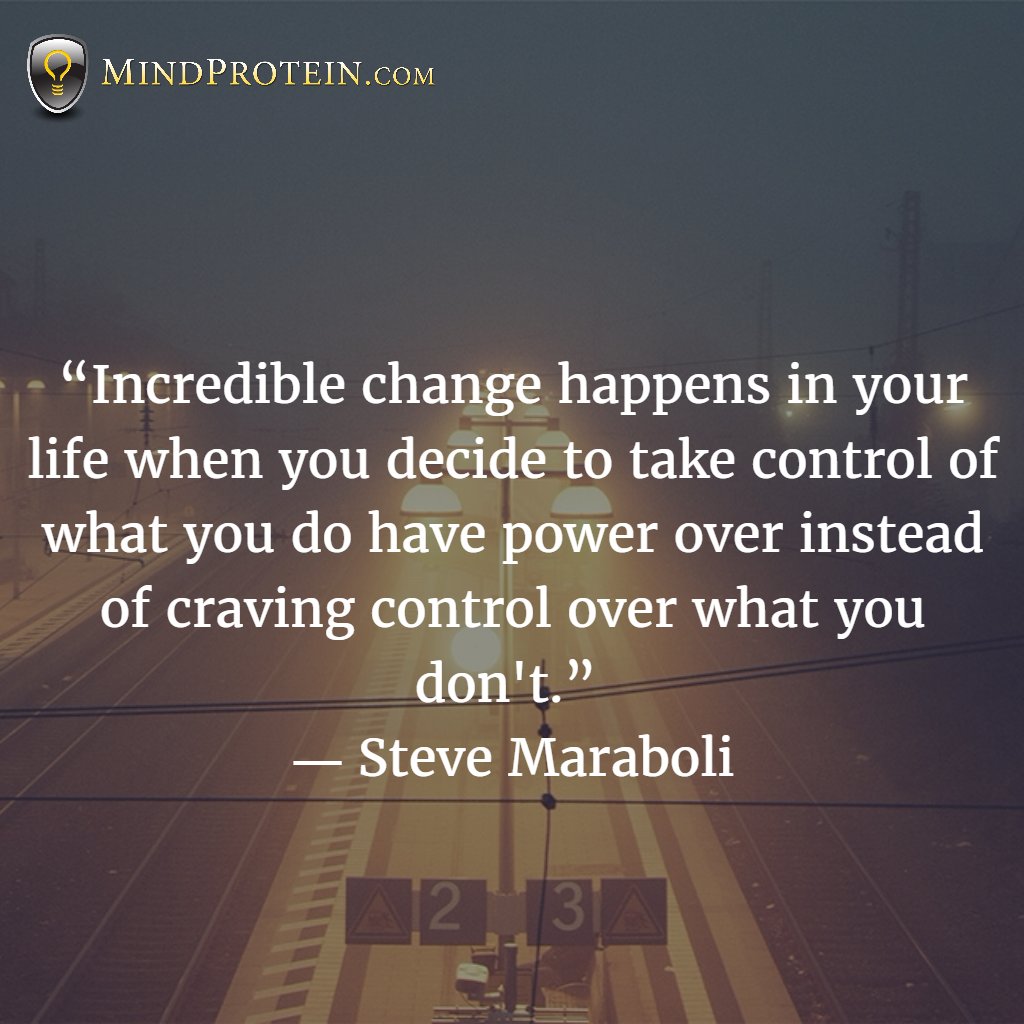 RalphPlumb's tweet photo. Incredible change happens in your life when you decide to take control of what you do have power over instead of craving control over what you don't.
-Steve  Maraboli https://t.co/JCcbYbOPbo