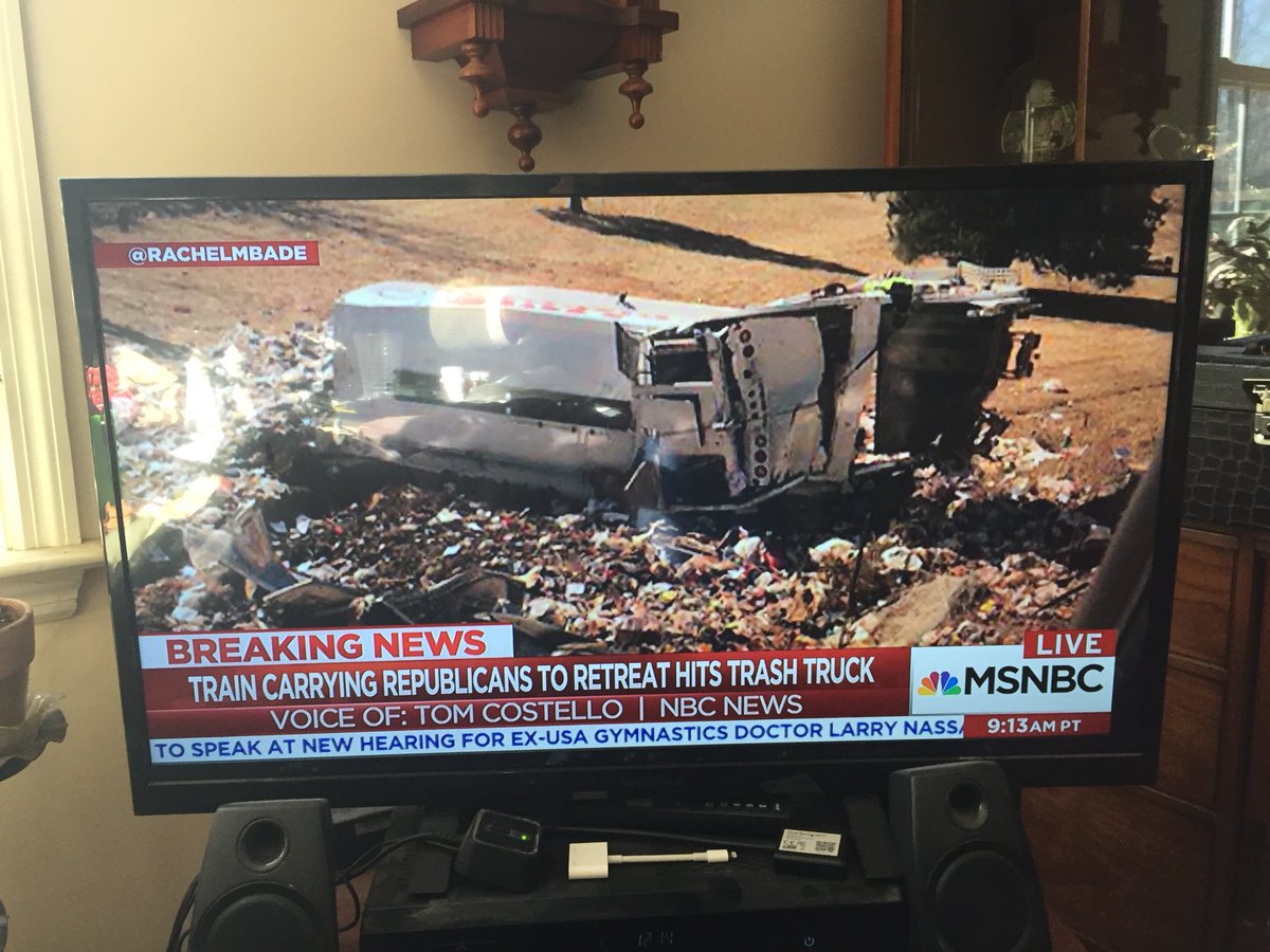 StachedMan's tweet photo. BREAKING NEWS!!! Trump limo hit by repug train ... https://t.co/C99zeAWeNb