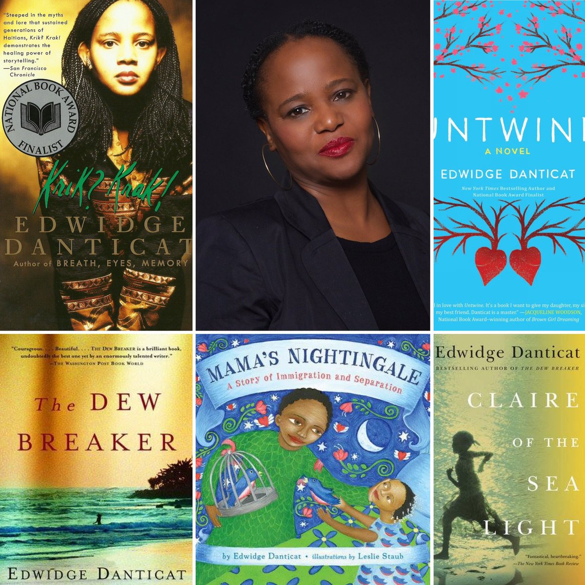 booksartmusicfl's tweet photo. Parents, kids, teens, EVERYONE will find an incredible story with 💥EDWIDGE DANTICAT-COMING TO
BAM!💥
Edwidge has written six books for young adults and children: Anacaona, Golden Flower, Behind the Mountains, Eight Days, The Last Mapou, Mama's Nightingale, & Untwine #edwidge https://t.co/CsbXuNJLSe