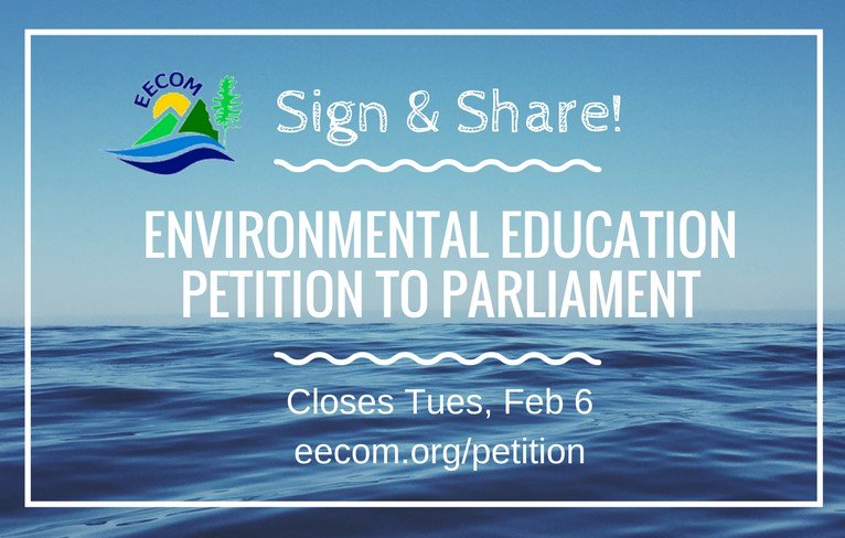Hello Environmental Education Colleagues/COP/Friends: Please sign & share the Environmental Education Petition to Parliament. Closes Tuesday, February 6th. #EnviroEd ow.ly/G85u30i5YaD @eecom_info @uOttawaEdu @eseinfac