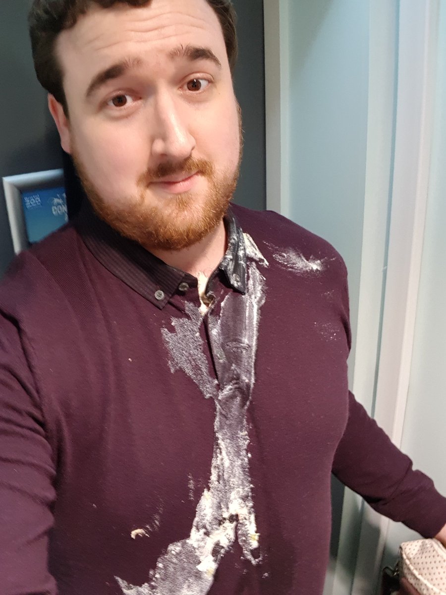 Cotly's tweet photo. Nothing like getting dressed up and the baby deciding she doesn't like your outfit! My apologies to the people I walked past afterwards at the zoo! #dadlife #poorlybaba https://t.co/OtymzDHQGn