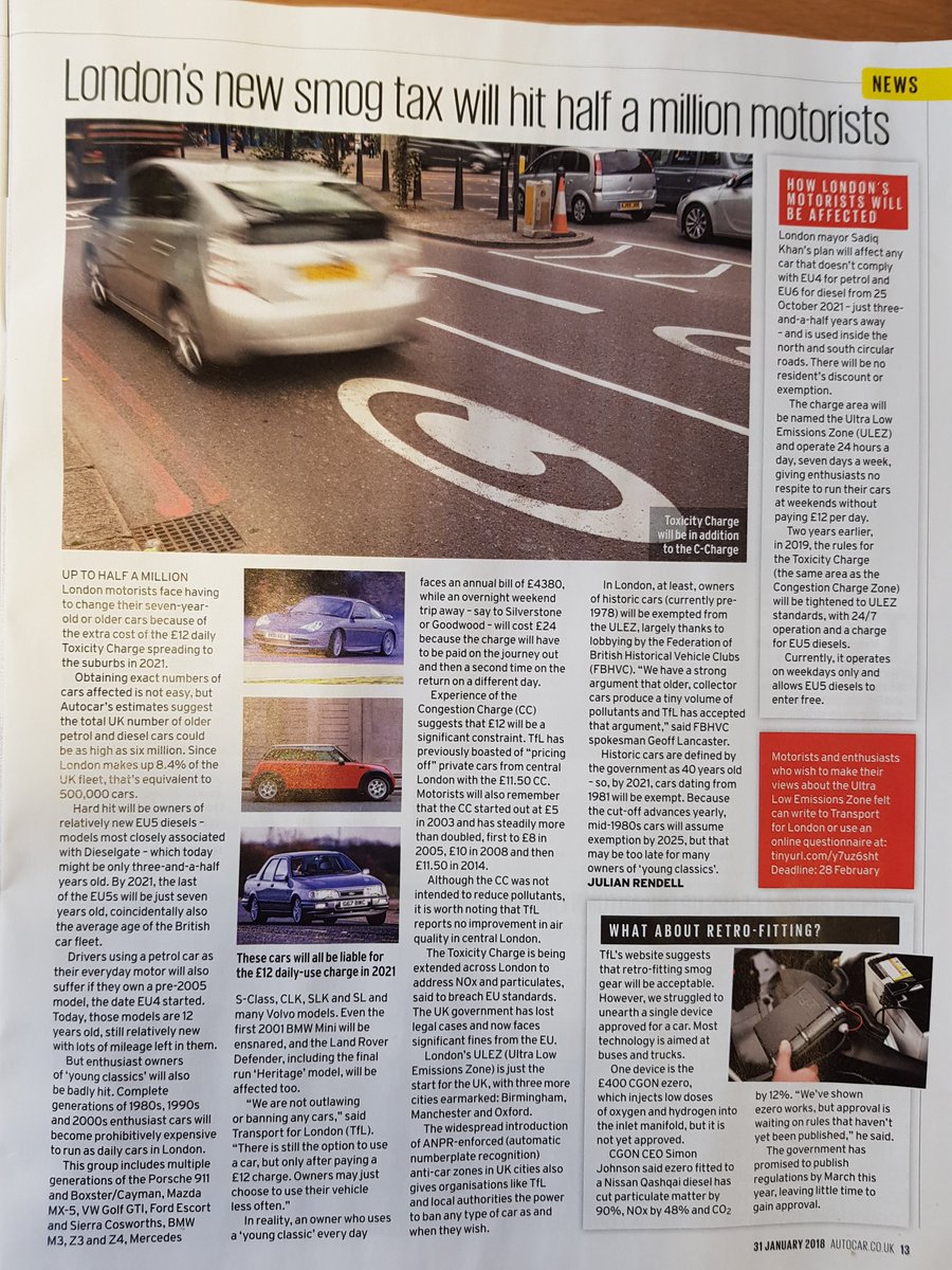 Check out the bottom right hand corner in today's <a href="/autocar/">Autocar</a> - a commonly asked question.  We receive this question from consumers concerned about the #UltraLowEmissionZone - every day... #diesel #emissions #TfL