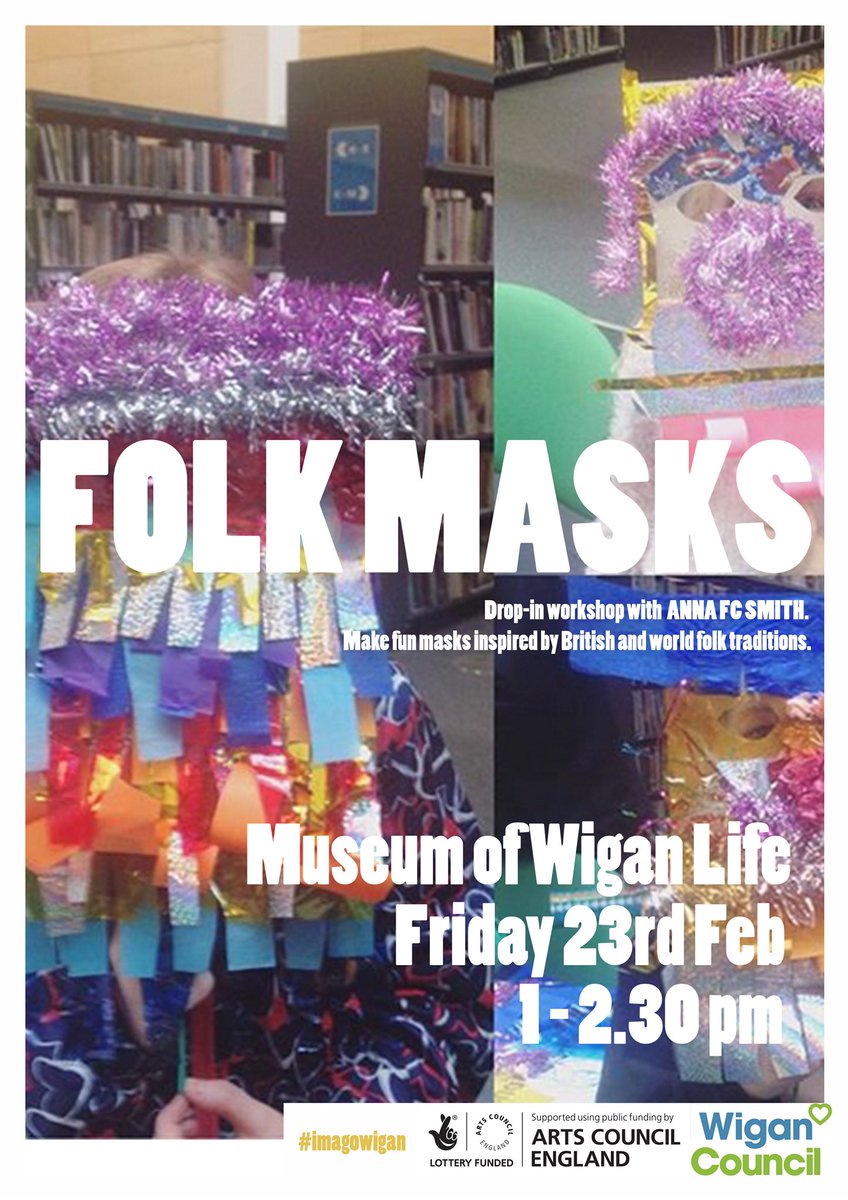 AnnaFCSmith's tweet photo. @JessRotherham and I will be running drop in workshops at @WiganMuseum as part of #imagowigan 💡👹 @WiganCouncil @WiganLibraries https://t.co/3oRy1xfU7O