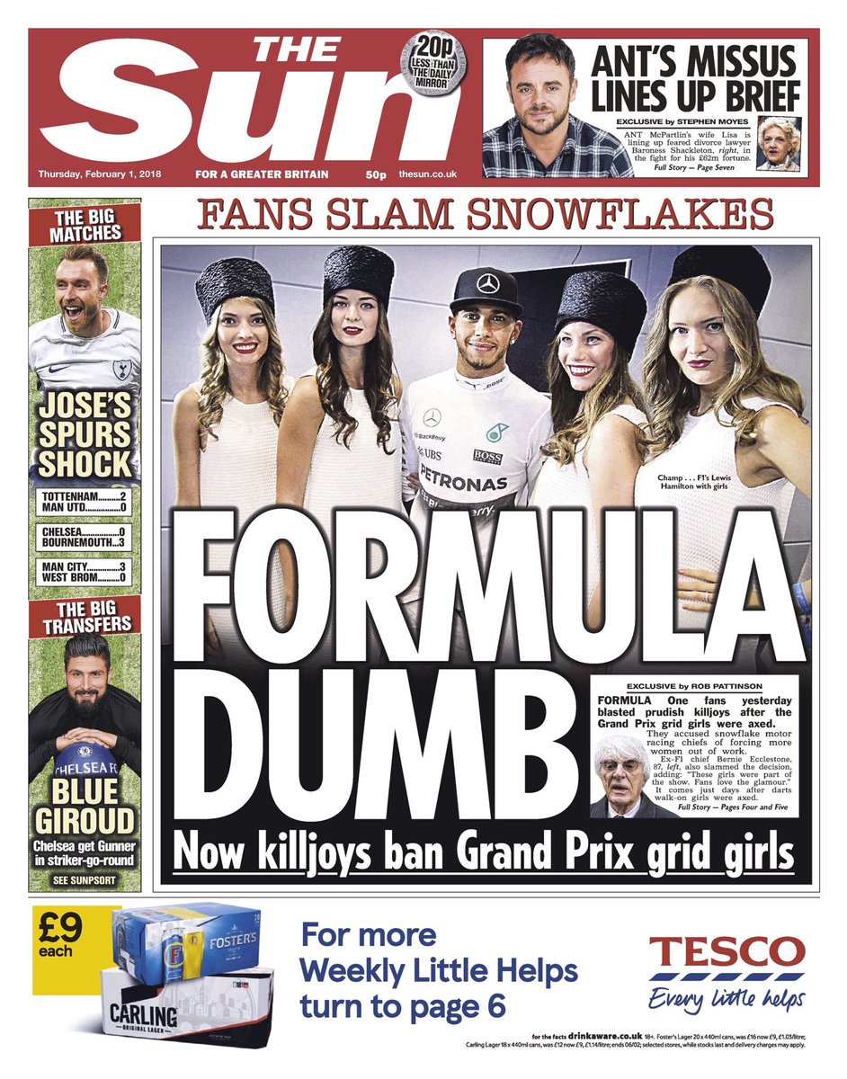 BBCNews's tweet photo. Thursday's Sun: "Formula dumb" (via @AllieHBNews) #bbcpapers #tomorrowspaperstoday https://t.co/o9ZOJlSkgA