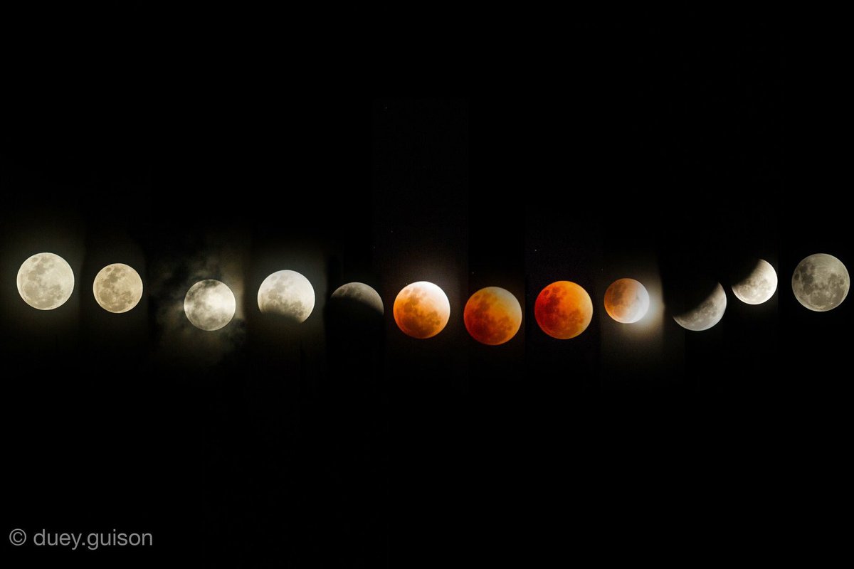 yrdaveanssa's tweet photo. Kuya Duey Guison’s shot of the #SuperBlueBloodMoon from 6:54PM to 11:27PM #Philippines https://t.co/25mFgWLSec