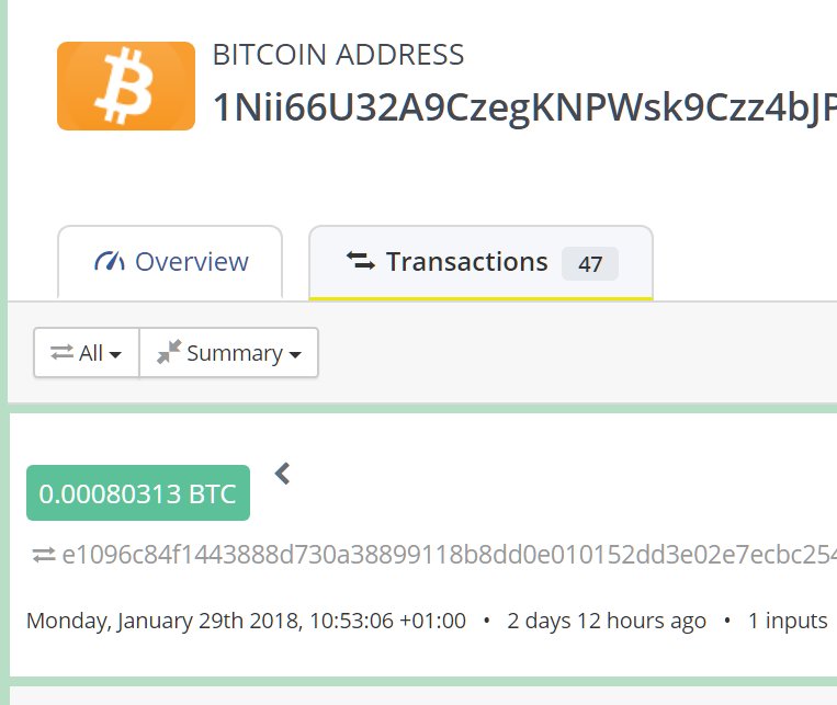 bitcoin payout proof