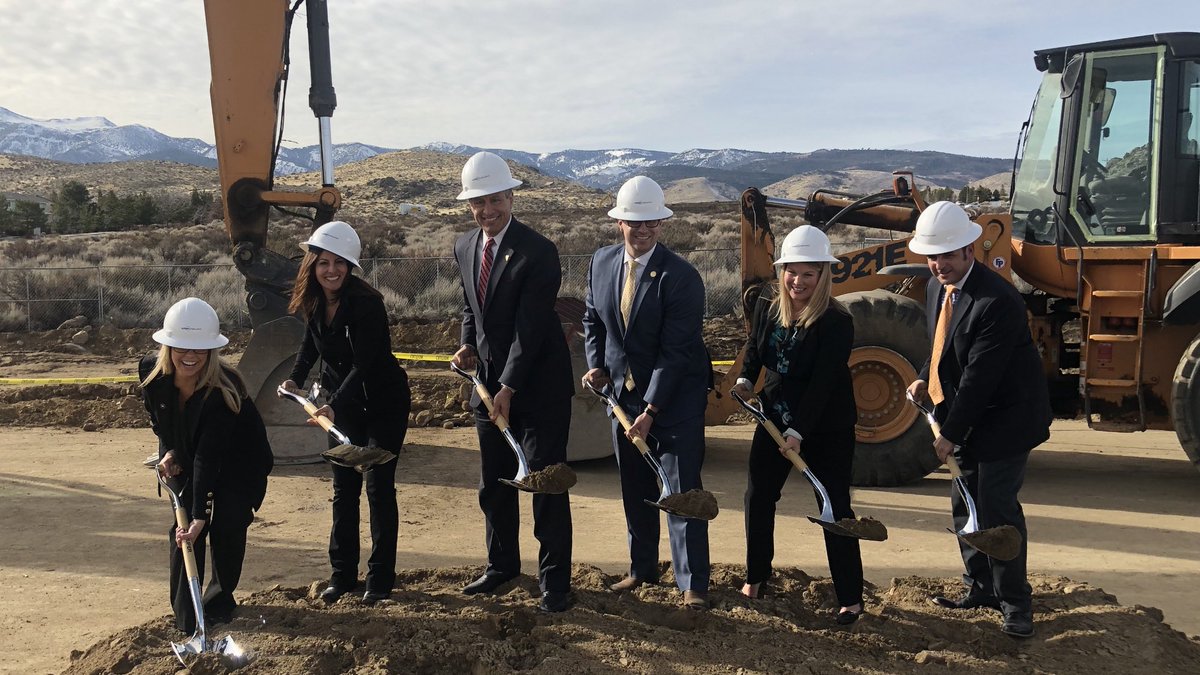 MayorSchieve's tweet photo. Beautiful day for a groundbreaking at Doral Academy! The scenery was breathtaking &amp; the education will be outstanding. Thank you @washoecounty @guinasso @daniellecherry @PatHickeyNevada @BobluceyNV @GovSandoval for keeping our children first! https://t.co/dT8Z3D2q3B
