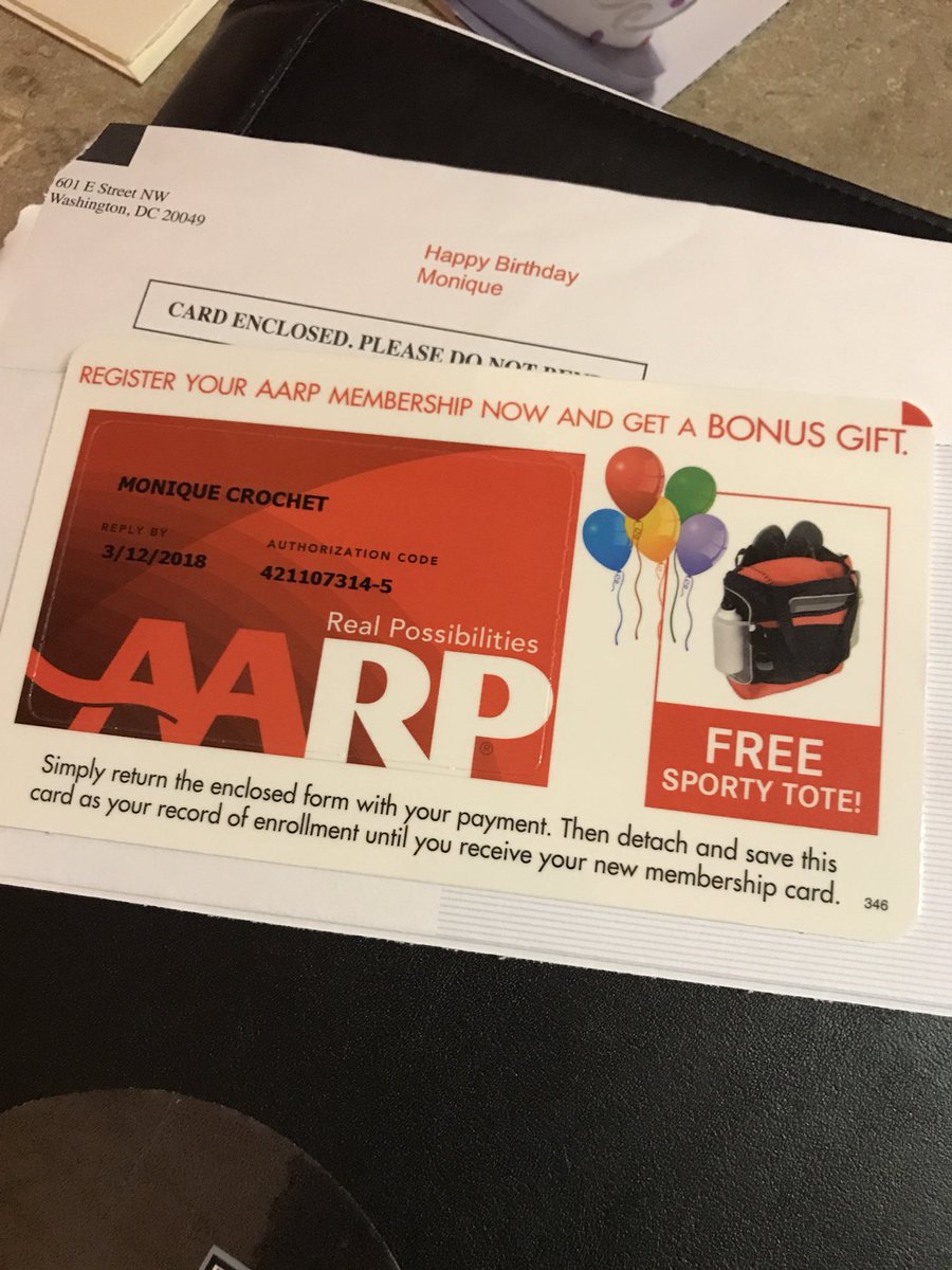 moniquemcrochet's tweet photo. One of the perks of turning 50 next month. I get to join this prestigious organization! #mocro5O #AARP #notreadytogrowup 🤦🏼‍♀️☺️ https://t.co/AdNQVCQMBm