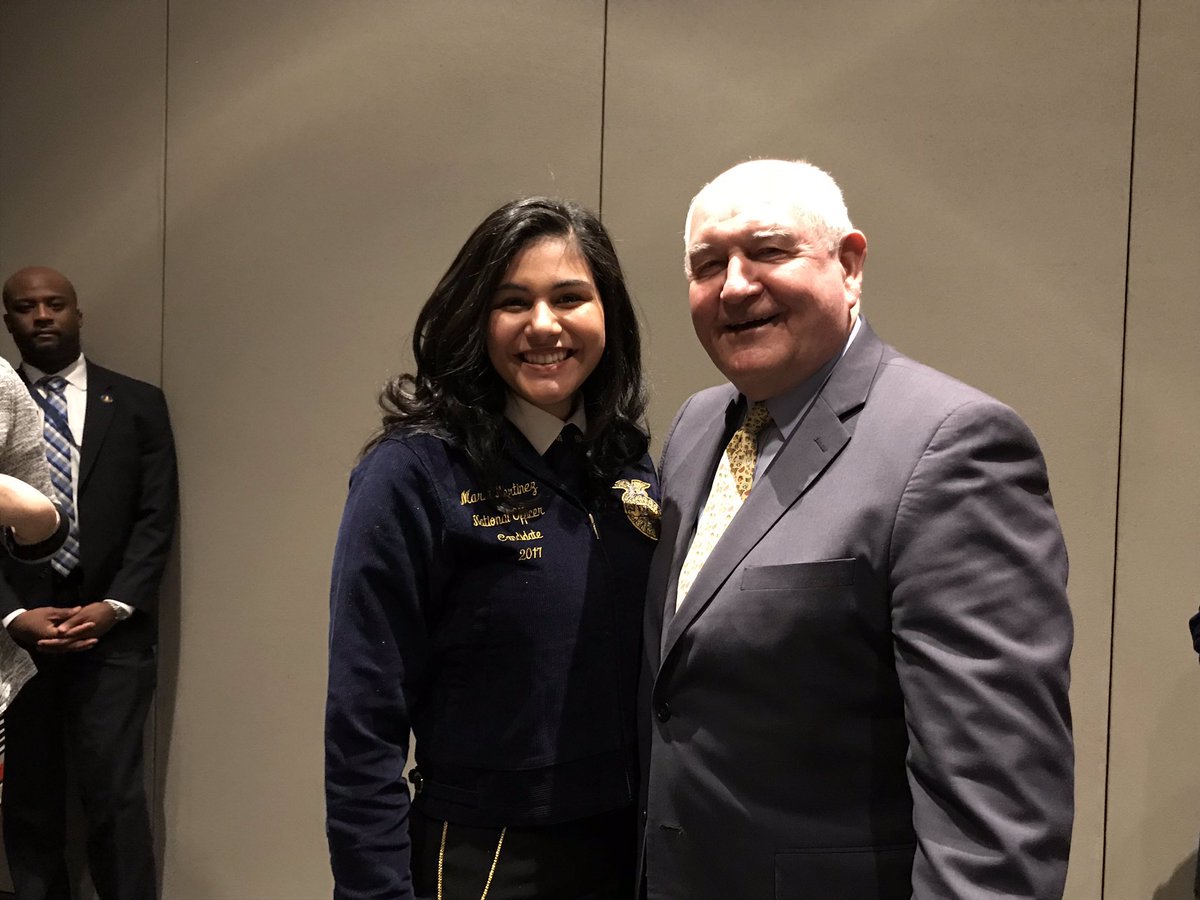 SonnyPerdue's tweet photo. Had the pleasure of meeting Maria Martinez @m_angelica25 at @IPPEexpo today. She's a proud graduate of the @NationalFFA program at John Bowne HS in Queens, NY. One of the most unique, inspiring urban #FFA programs I've seen. https://t.co/1LkXszByEn