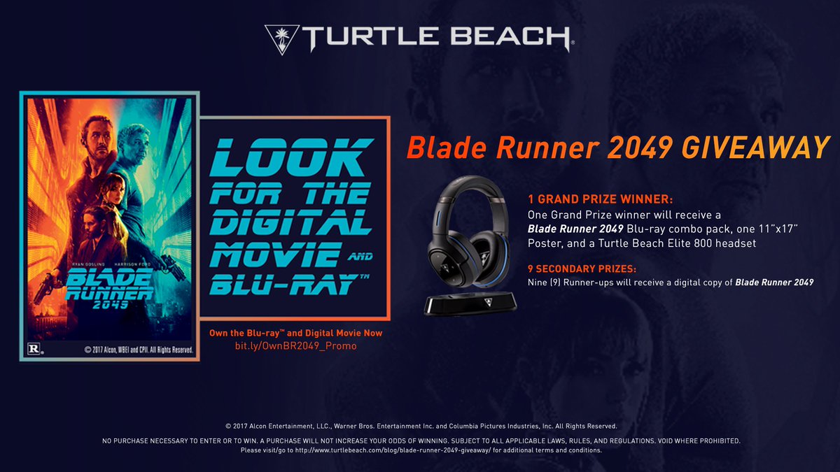 Enter for a chance to win @BladeRunner 2049 on Digital HD &amp; an Elite 800 headset! #BladeRunner2049 #HearEverything

Enter ➡️: bit.ly/2FxnQfC [*US only]