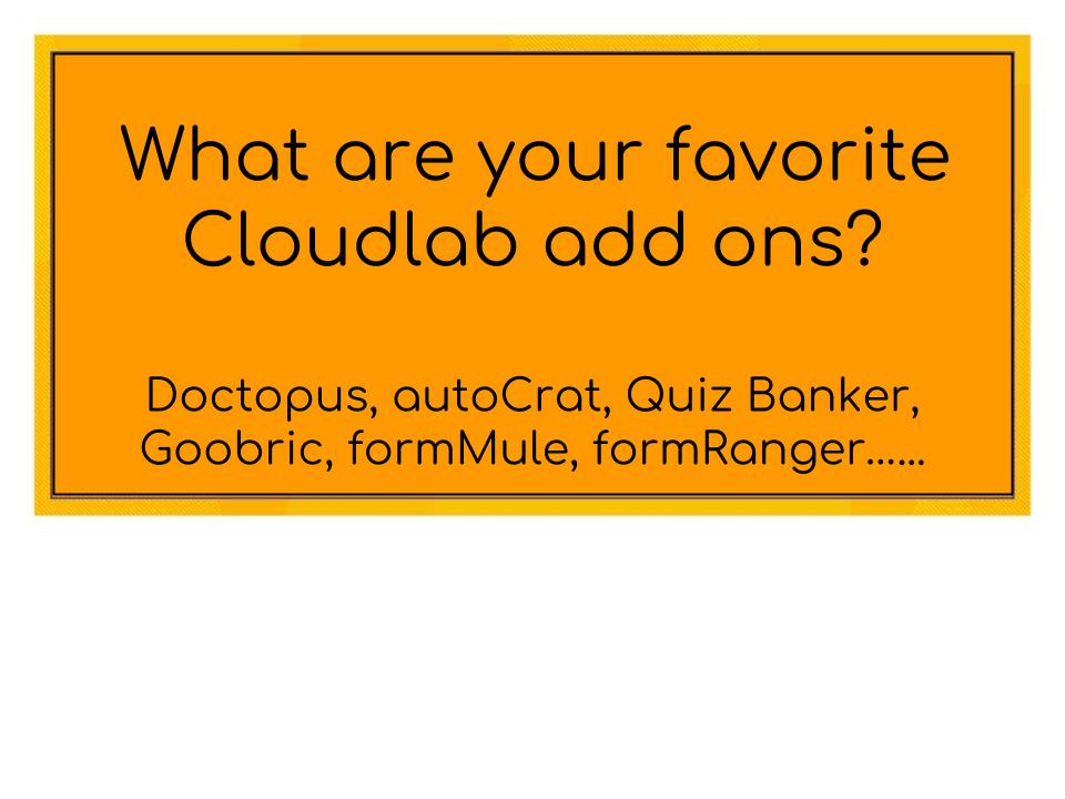 nvCloudlab's tweet photo. We want to hear which add ons you are using and why you love them! #doctopus #autoCrat #QuizBanker #Goobric #formMule #formRanger #edtech #copydown #Teachers #nyschoolstech https://t.co/VUxat8X5dO