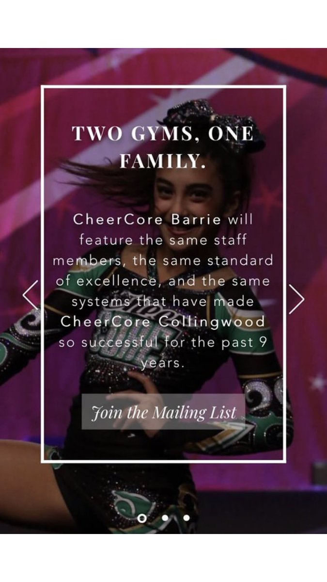 CACupdates1's tweet photo. CONGRATS to @CheerCore on their SECOND LOCATION! The Barrie location will open in the spring time. For more information visit: https://t.co/LYXj25J9jf 🇨🇦 https://t.co/EZjj96aOS6