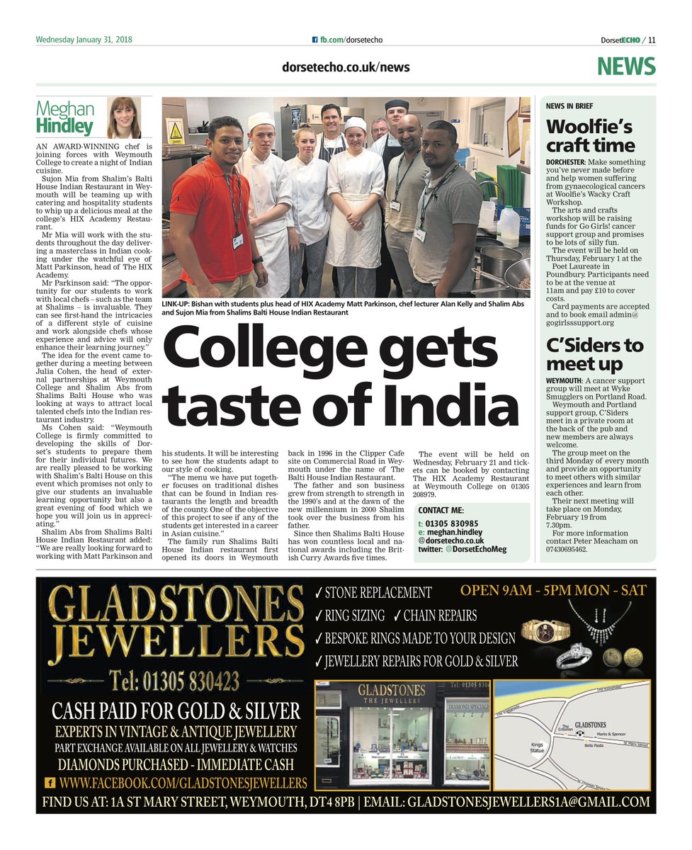 ShalimsBaltiHouse (@shalimsbalti) on Twitter photo Wow, fantastic coverage in today's <a href="/Dorsetecho/">Dorset Echo</a> about our project with <a href="/WeymouthCollege/">Weymouth College</a> thank you @DorsetEchoMeg Wow, fantastic coverage in today's <a href="/Dorsetecho/">Dorset Echo</a> about our project with <a href="/WeymouthCollege/">Weymouth College</a> thank you @DorsetEchoMeg