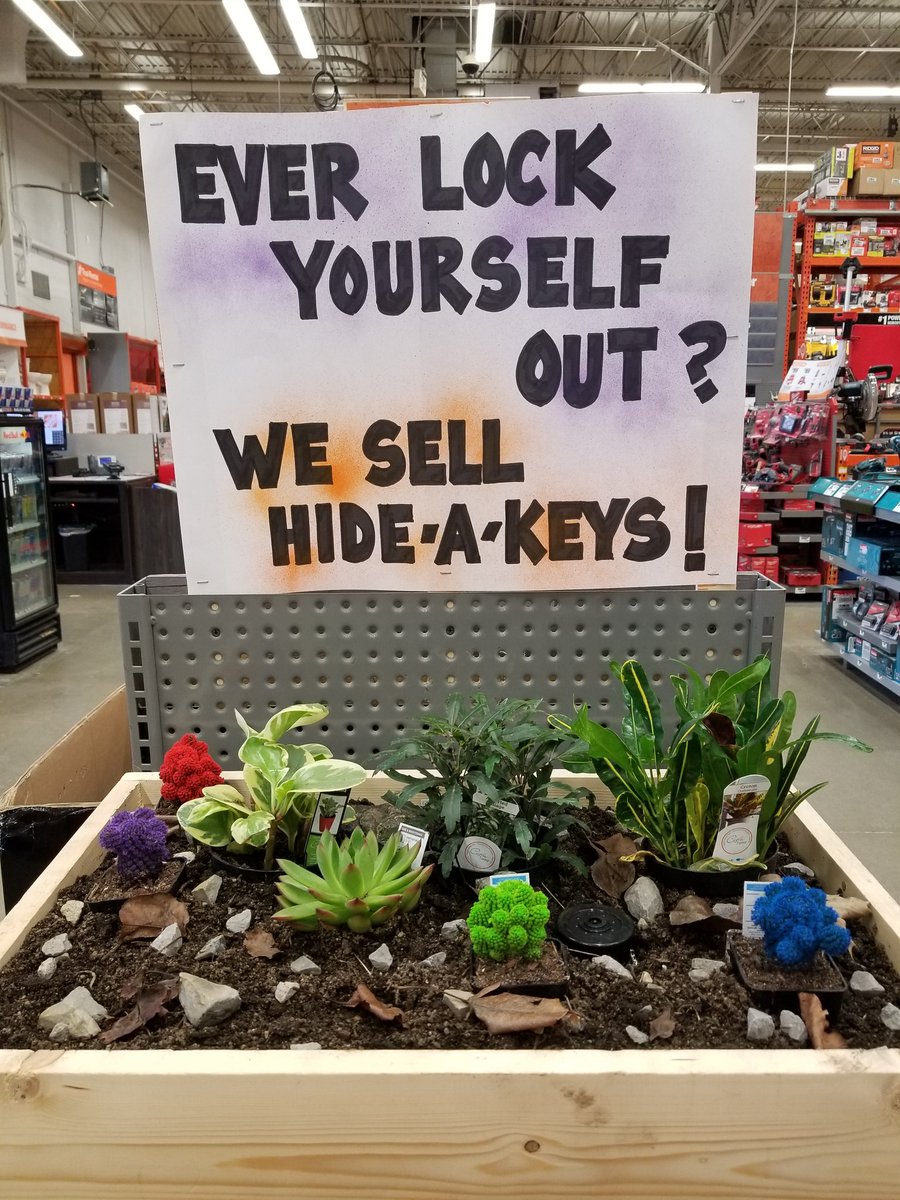 laurenredmond04's tweet photo. Tired of climbing through your window when you lock yourself out. Try a Hide-A-Key. @THDolive @cburch0302 @misty_melton #hideakey @HomeDepot3822 https://t.co/up8zWyT3Jm