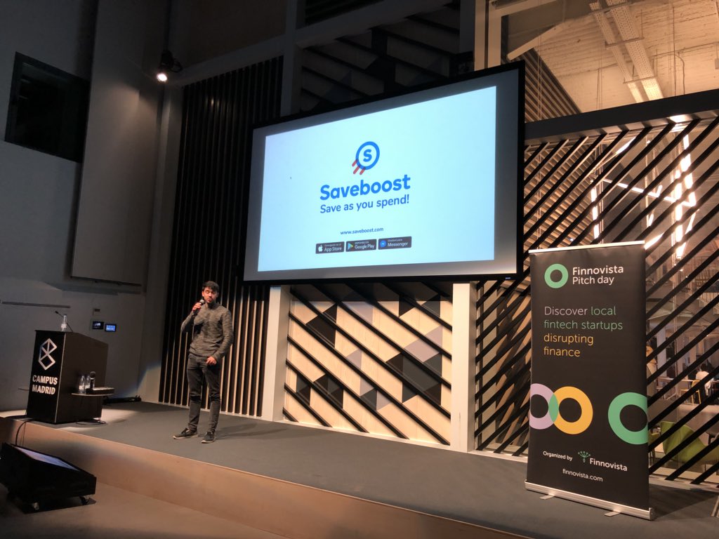 Finnovista's tweet photo. ¿No sabes ahorrar? @saveboost te lo pone fácil y ahorra por ti para que cumplas esa wishlist que se resiste, ya no hay excusas 👏🏽💸  #startups en #FPDMad https://t.co/v9JHvDsHeJ