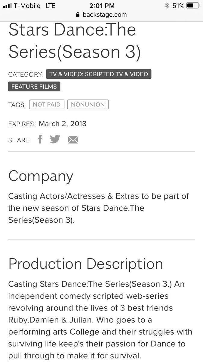 StarsDance_Web's tweet photo. We’re CASTING for New Actors for #StarsDanceSeriesS3 got what it takes we’ll submit now on @Backstage #Actors #Actress #Filmakers #Producers #Directors #WebSeries #Comedy #Film https://t.co/EBC72sDHsc
