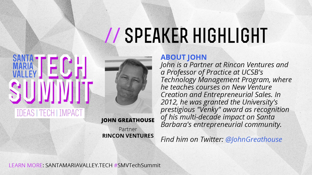 LaunchSMV's tweet photo. Excited to have @johngreathouse join us next month for the first ever #SMVTechSummit https://t.co/hrY3wKJha5 #LaunchSantaMaria https://t.co/4InYrTHACq